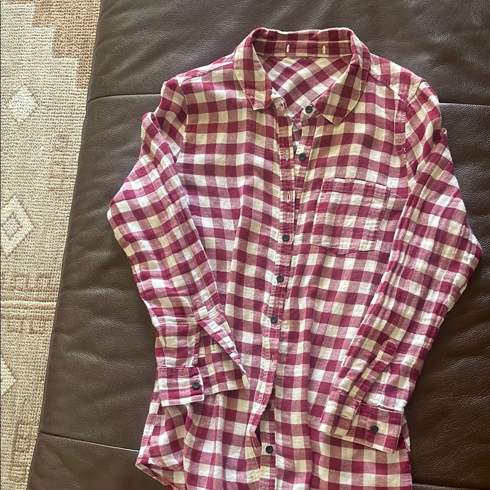 Men's Checkered Shirt - Red and White